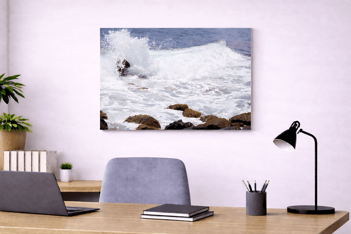 Toile canvas dans un bureau - Vagues et surf en Polynésie